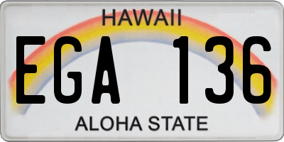 HI license plate EGA136