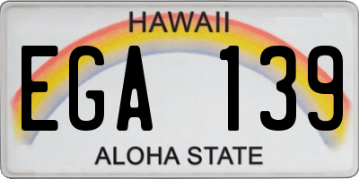 HI license plate EGA139
