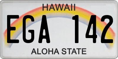 HI license plate EGA142