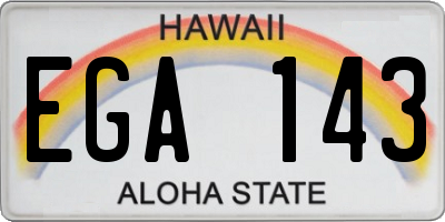 HI license plate EGA143