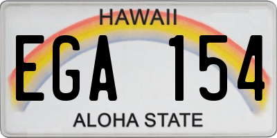 HI license plate EGA154