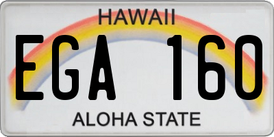 HI license plate EGA160