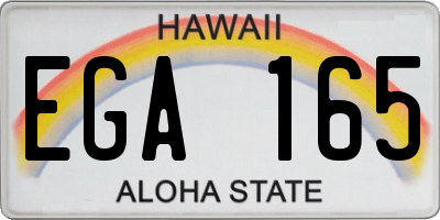 HI license plate EGA165