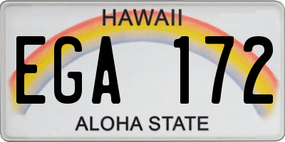 HI license plate EGA172