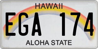 HI license plate EGA174
