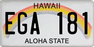 HI license plate EGA181