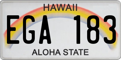 HI license plate EGA183