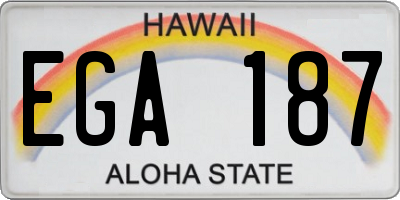 HI license plate EGA187