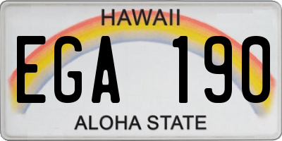 HI license plate EGA190
