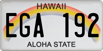 HI license plate EGA192