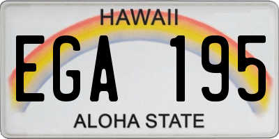 HI license plate EGA195