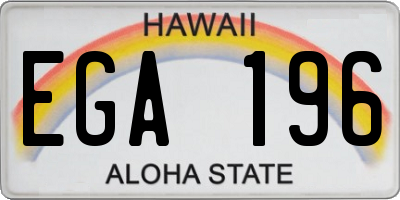 HI license plate EGA196