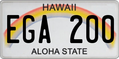 HI license plate EGA200