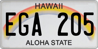 HI license plate EGA205