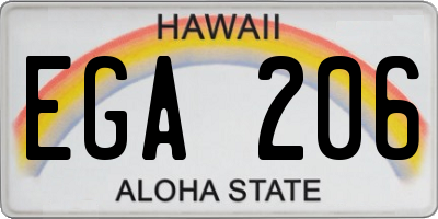 HI license plate EGA206