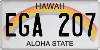 HI license plate EGA207