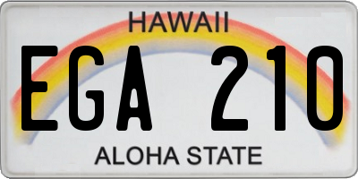 HI license plate EGA210