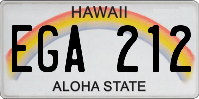 HI license plate EGA212