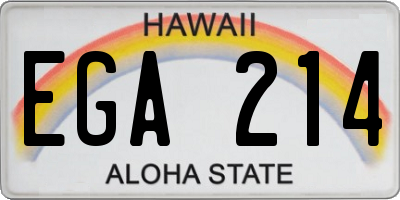 HI license plate EGA214
