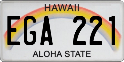 HI license plate EGA221