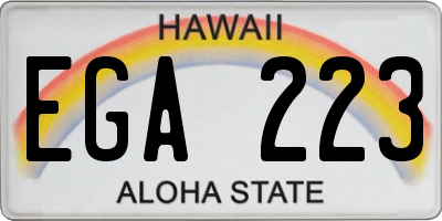 HI license plate EGA223