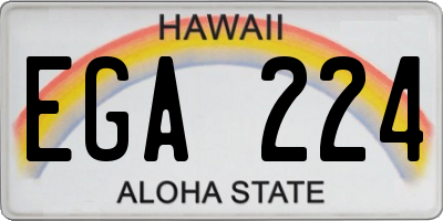 HI license plate EGA224