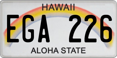 HI license plate EGA226