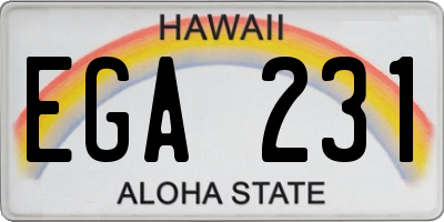 HI license plate EGA231