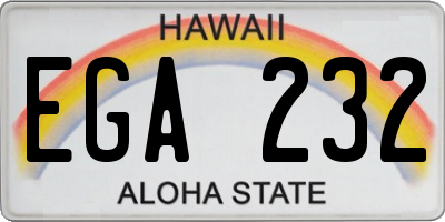 HI license plate EGA232