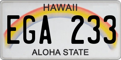 HI license plate EGA233