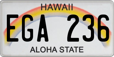 HI license plate EGA236