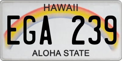 HI license plate EGA239