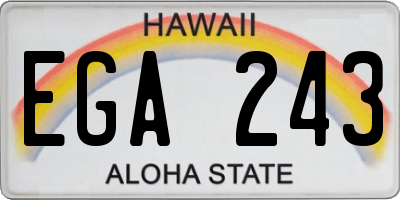 HI license plate EGA243