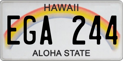 HI license plate EGA244