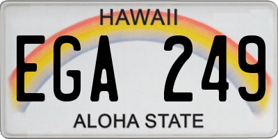 HI license plate EGA249
