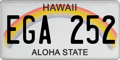 HI license plate EGA252