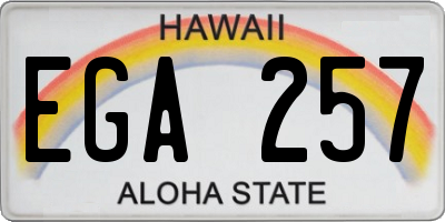 HI license plate EGA257