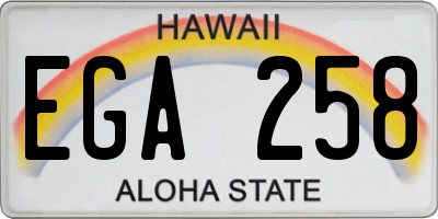 HI license plate EGA258