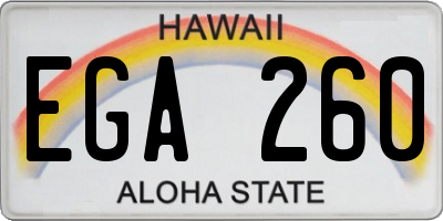 HI license plate EGA260