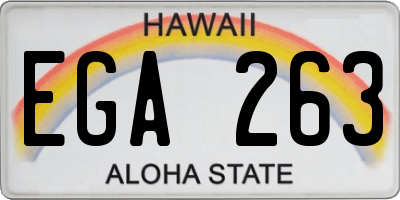 HI license plate EGA263