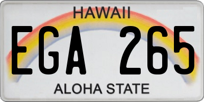 HI license plate EGA265