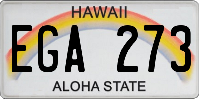 HI license plate EGA273