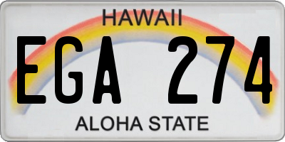 HI license plate EGA274