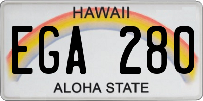 HI license plate EGA280