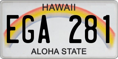 HI license plate EGA281