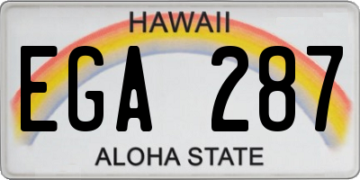 HI license plate EGA287