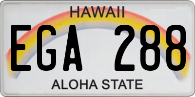 HI license plate EGA288