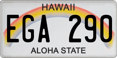 HI license plate EGA290