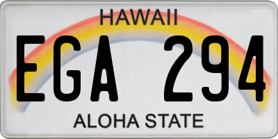 HI license plate EGA294