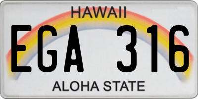 HI license plate EGA316